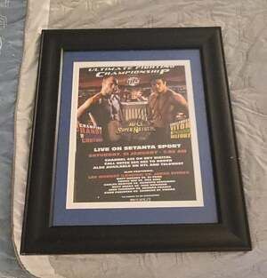 UFC Framed Autographed Event Poster Randy Couture Vitor Belfort